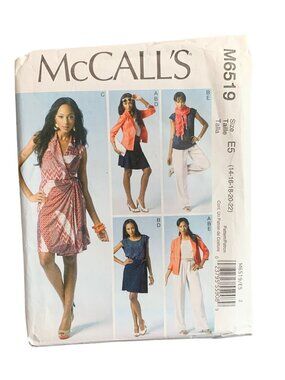 McCalls M6519 Misses Dress Jacket Skirt Pant Sewing Pattern 14-16-18-20-22 Uncut